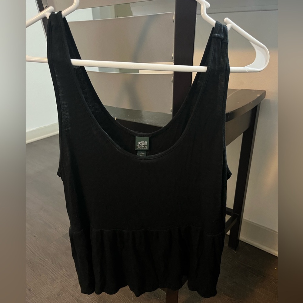 Wild Fable Black Peplum Tank Top